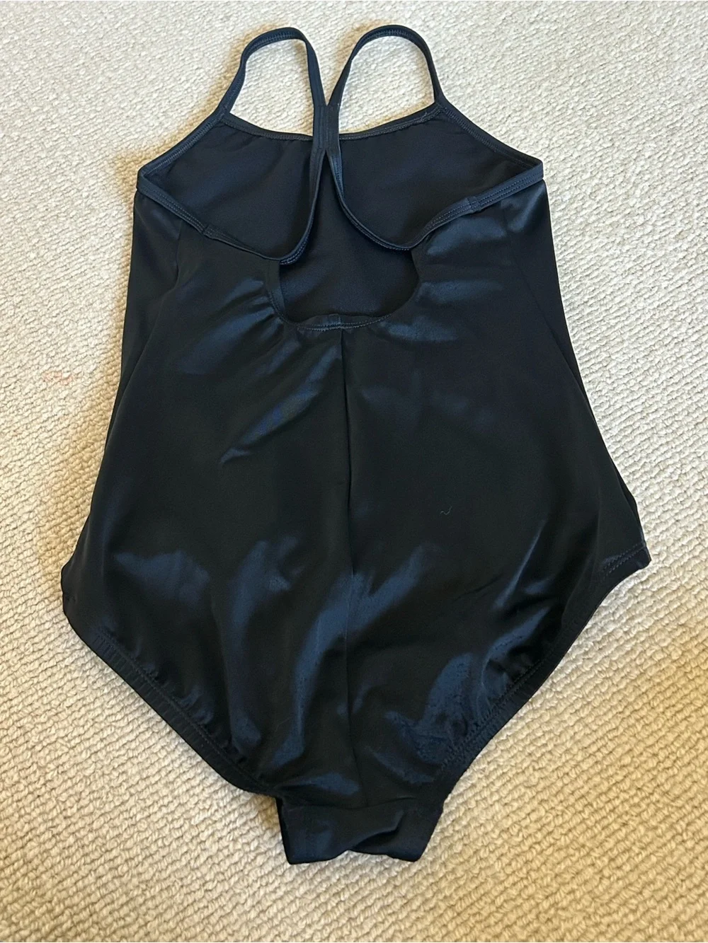 Nike Kids Black One-Piece Swimsuit with White Swoosh